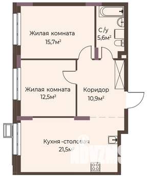 2-к квартира, вторичка, 66м2, 2/12 этаж