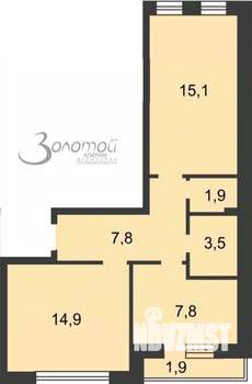 2-к квартира, вторичка, 52м2, 2/3 этаж