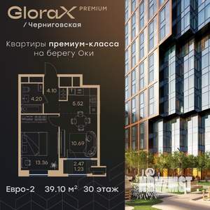 1-к квартира, вторичка, 39м2, 30/32 этаж