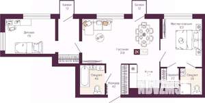 2-к квартира, вторичка, 71м2, 2/12 этаж