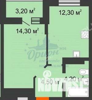 1-к квартира, вторичка, 38м2, 9/19 этаж