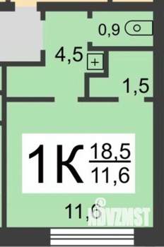 1-к квартира, вторичка, 19м2, 3/5 этаж