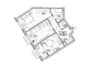 2-к квартира, вторичка, 60м2, 17/24 этаж