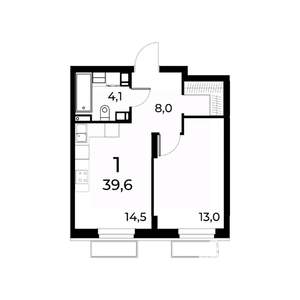 1-к квартира, вторичка, 40м2, 3/15 этаж