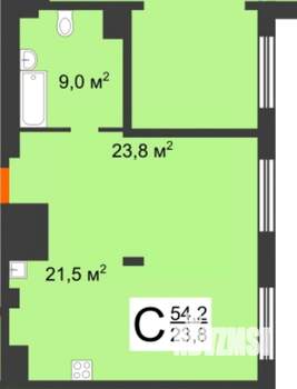 1-к квартира, вторичка, 54м2, 11/17 этаж