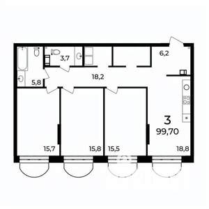 3-к квартира, вторичка, 100м2, 6/9 этаж