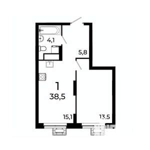 1-к квартира, вторичка, 39м2, 8/19 этаж