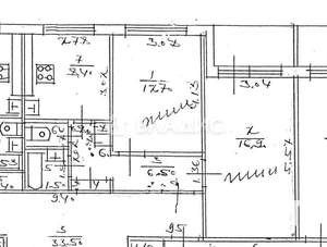 2-к квартира, вторичка, 51м2, 6/9 этаж