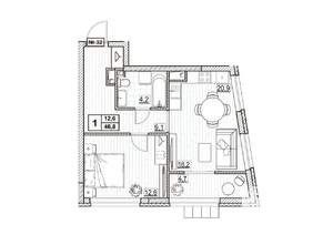 1-к квартира, вторичка, 47м2, 5/24 этаж