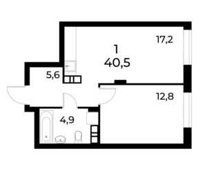 1-к квартира, вторичка, 40м2, 18/19 этаж