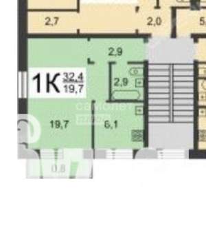 1-к квартира, вторичка, 30м2, 4/5 этаж
