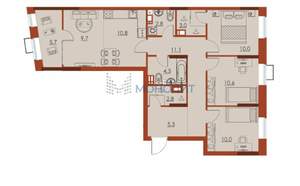 4-к квартира, вторичка, 86м2, 4/25 этаж