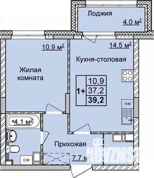 1-к квартира, вторичка, 39м2, 10/17 этаж