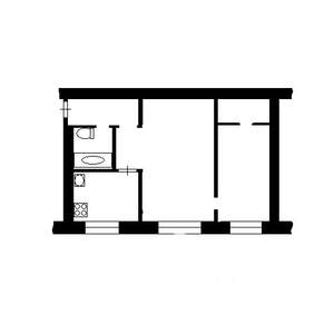 2-к квартира, вторичка, 44м2, 1/5 этаж