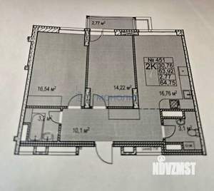 2-к квартира, вторичка, 65м2, 18/24 этаж