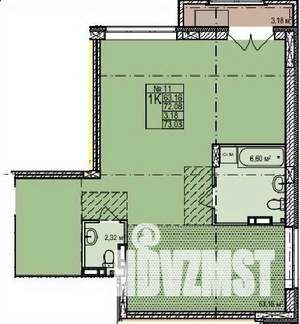 2-к квартира, строящийся дом, 73м2, 8/8 этаж