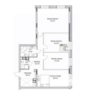 Студия квартира, вторичка, 123м2, 4/9 этаж