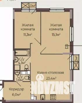 2-к квартира, вторичка, 62м2, 4/8 этаж