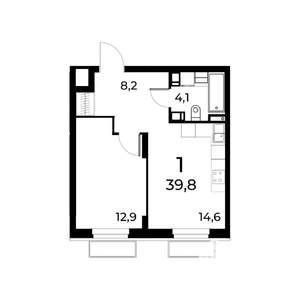 1-к квартира, вторичка, 40м2, 4/15 этаж