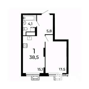 1-к квартира, вторичка, 39м2, 9/19 этаж