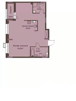 1-к квартира, строящийся дом, 71м2, 9/12 этаж