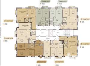 2-к квартира, строящийся дом, 65м2, 7/8 этаж
