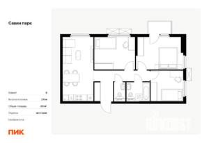 3-к квартира, вторичка, 69м2, 13/15 этаж