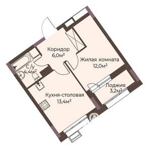 1-к квартира, вторичка, 37м2, 5/12 этаж
