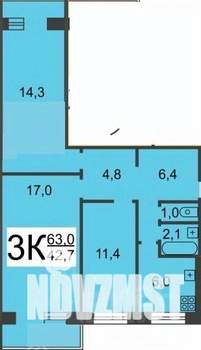 3-к квартира, вторичка, 65м2, 2/9 этаж