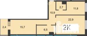 2-к квартира, вторичка, 69м2, 8/10 этаж