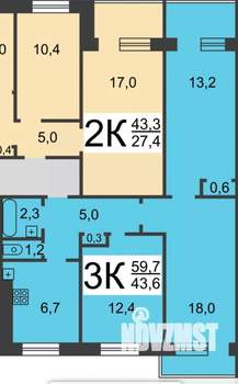 3-к квартира, вторичка, 60м2, 8/9 этаж