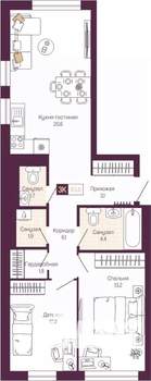 2-к квартира, вторичка, 63м2, 9/19 этаж