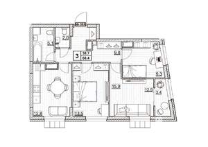 3-к квартира, вторичка, 68м2, 22/24 этаж