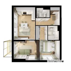 2-к квартира, вторичка, 55м2, 2/15 этаж