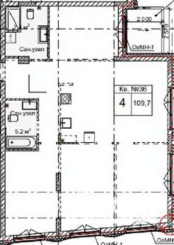 4-к квартира, строящийся дом, 110м2, 1/5 этаж