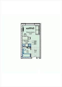 Студия квартира, вторичка, 24м2, 2/3 этаж
