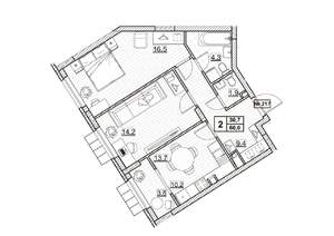 2-к квартира, вторичка, 60м2, 3/24 этаж