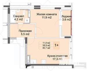 1-к квартира, вторичка, 41м2, 7/10 этаж