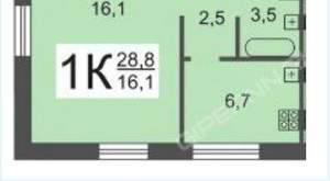 1-к квартира, вторичка, 29м2, 4/5 этаж