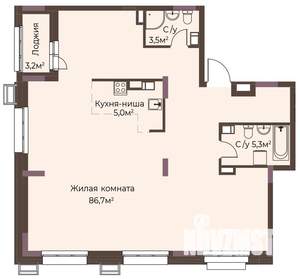 1-к квартира, вторичка, 102м2, 10/12 этаж