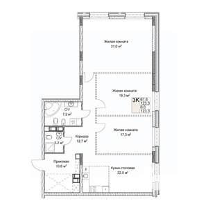 Студия квартира, вторичка, 123м2, 3/9 этаж