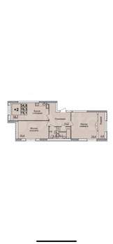 2-к квартира, вторичка, 75м2, 16/20 этаж