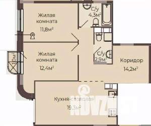 2-к квартира, вторичка, 65м2, 4/8 этаж