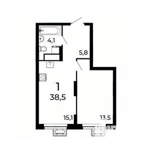 1-к квартира, вторичка, 39м2, 14/19 этаж