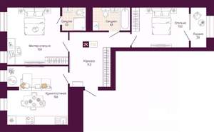 2-к квартира, вторичка, 75м2, 4/12 этаж