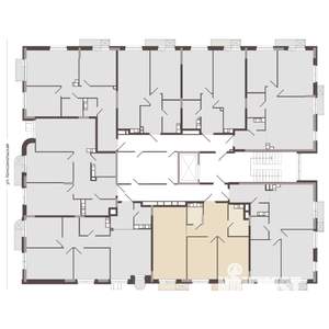 2-к квартира, строящийся дом, 65м2, 7/8 этаж