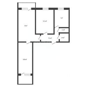 3-к квартира, вторичка, 60м2, 2/9 этаж