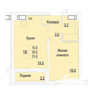 1-к квартира, вторичка, 32м2, 18/25 этаж