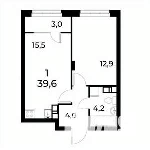 1-к квартира, сданный дом, 40м2, 7/8 этаж