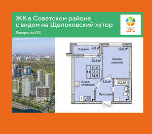 1-к квартира, вторичка, 35м2, 1/17 этаж